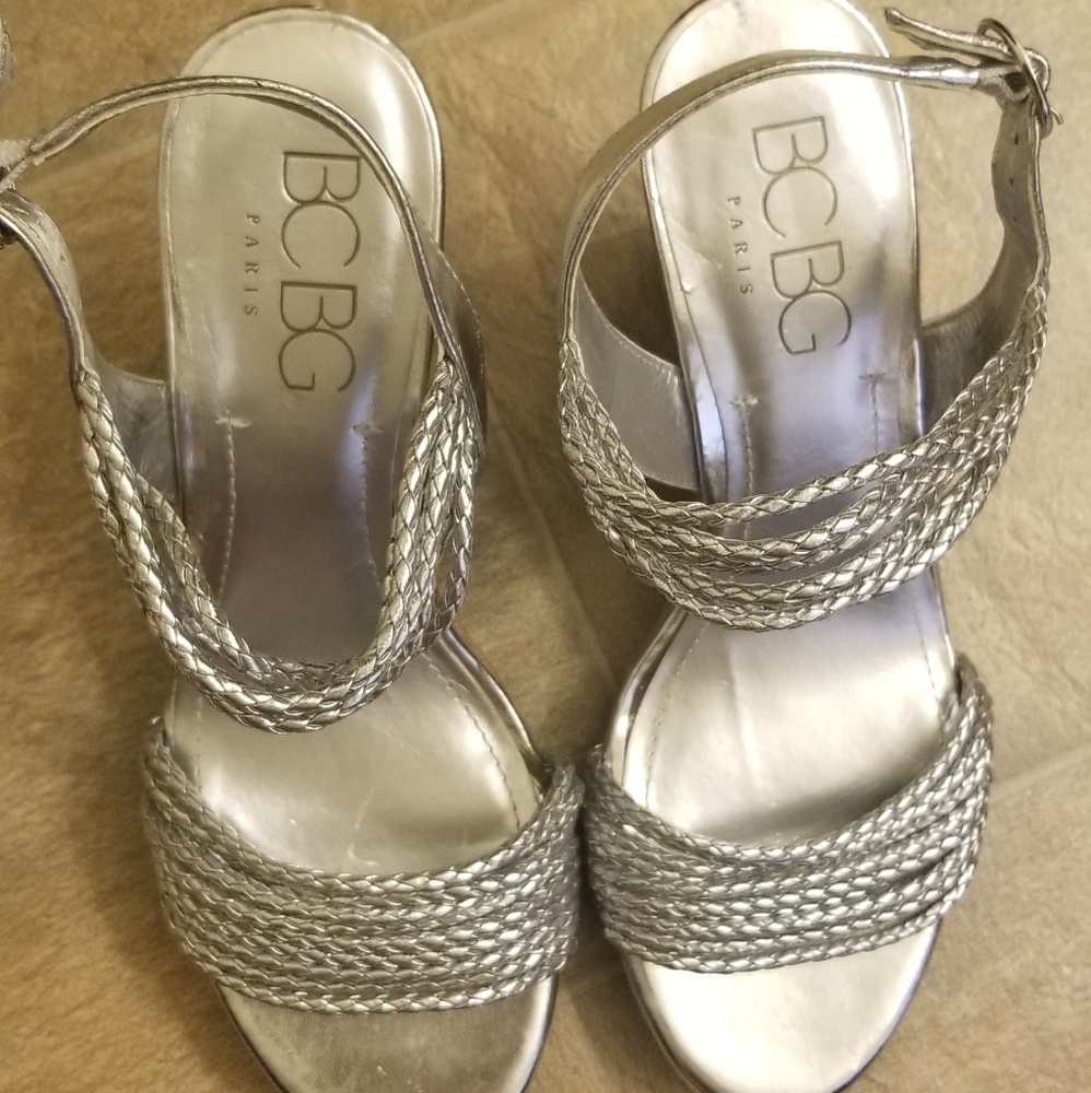BCBG Paris sliver wedges